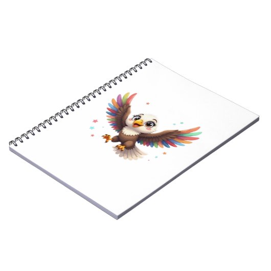 Carnet Cute Cartoon Eagle Flying – Friendly Vector Art (Côté gauche)