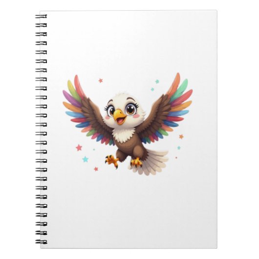 Carnet Cute Cartoon Eagle Flying – Friendly Vector Art (Devant)