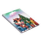 Carnet Cute Cartoon Horse New Year's Eve Celebration (Côté Droit)