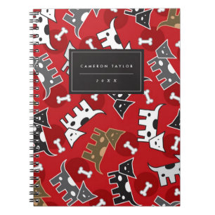 Carnet Cute Cartoon Spotted Doggies And Bones Pet Lover