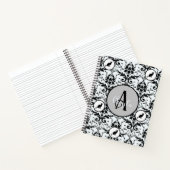 Carnet Cute Cat Damask Pois personnalisés (Intérieur)