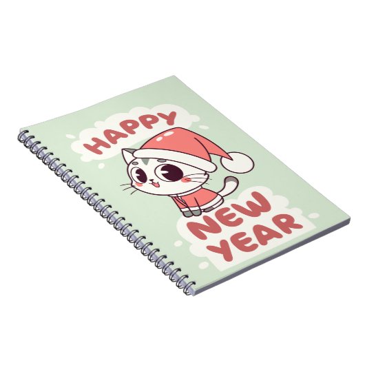 Carnet cute cat  happy new year notebook (Côté Droit)