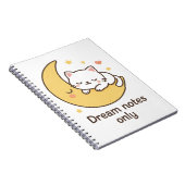 Carnet Cute Cat Moon - "Dream Notes Only" (Côté Droit)