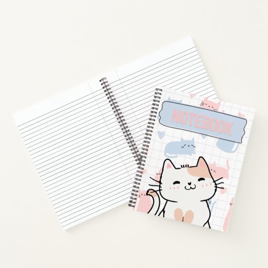Carnet Cute Cat Notebook – 50 Printable Lined Pages for N (Intérieur)