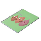 Carnet Cute chantant des patates douces caricaturales lég (Côté gauche)