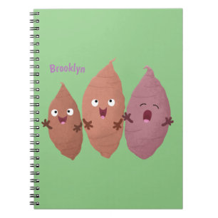 Carnet Cute chantant des patates douces caricaturales lég