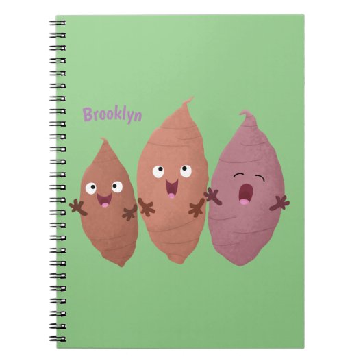 Carnet Cute chantant des patates douces caricaturales lég (Devant)