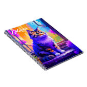 Carnet Cute chat assis dans la fenêtre Ai Art (Côté Droit)