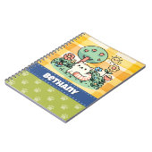 Carnet Cute Chat Dans Un Jardin Doodart Sur Mesure (Côté gauche)