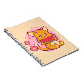 Carnet Cute Chat Manger Watermelon | Kawaii (Côté Droit)