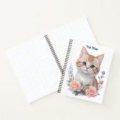 Carnet Cute Chat Rose Floral (Intérieur)