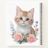 Carnet Cute Chat Rose Floral (Dos)