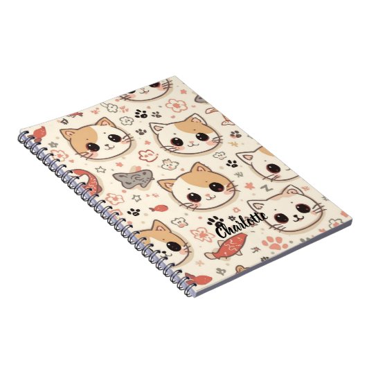 Carnet Cute Chat simple chaton Motif (Côté Droit)