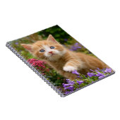 Carnet Cute chaton gingembre dans un jardin (Côté Droit)