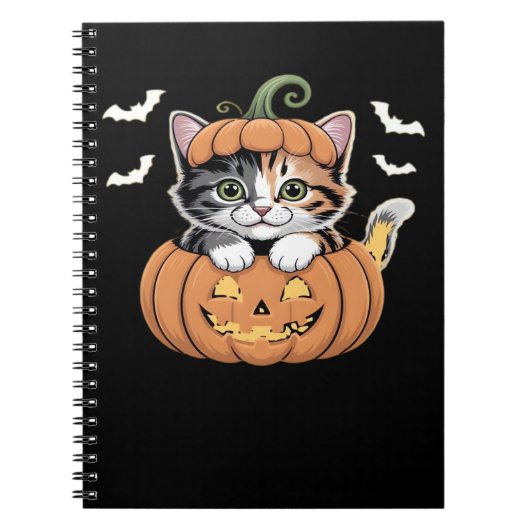 Carnet Cute chaton Halloween dans un T-shirt classique Ci (Devant)