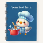 Carnet Cute chef oiseau amoureux recette (Devant)