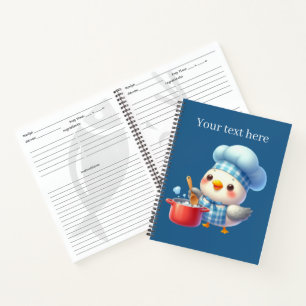 Carnet Cute chef oiseau amoureux recette