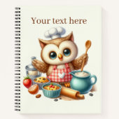 Carnet Cute chef oiseau amoureux recette (Devant)
