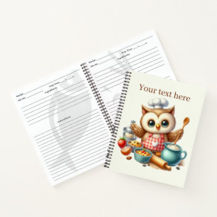 Carnet Cute chef oiseau amoureux recette