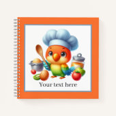 Carnet Cute chef perroquet amateurs de cuisines (Devant)