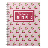 Carnet Cute Cherry Pattern Personalised Recipe (Devant)