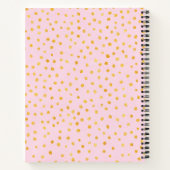 Carnet Cute Chic Pink Gold Polka Point Personnalisé (Dos)