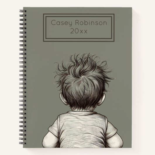Carnet Cute Child Messy Hair Personalize (Devant)