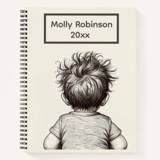 Carnet Cute Child Messy Hair Personalize