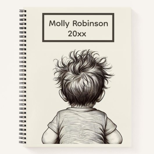 Carnet Cute Child Messy Hair Personalize (Devant)