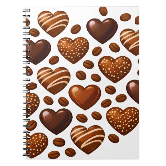 Carnet Cute Chocolate Hearts Notebook - Candy Love Journa (Devant)