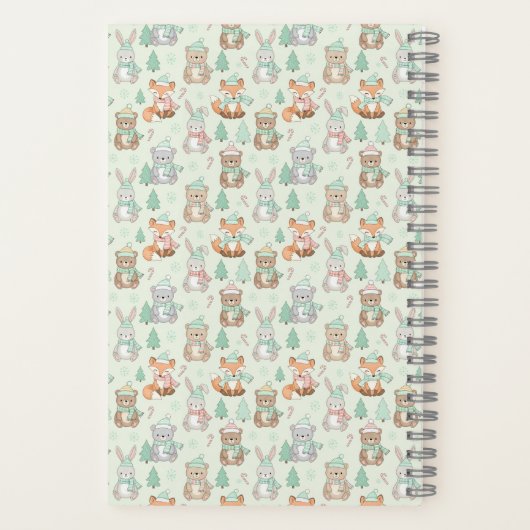 Carnet Cute Christmas Animals Seamless Pattern (Verso)