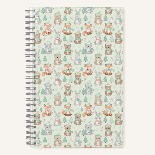 Carnet Cute Christmas Animals Seamless Pattern (Recto)