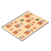 Carnet Cute Christmas Cat Pattern – Kawaii Festive Cats & (Côté gauche)