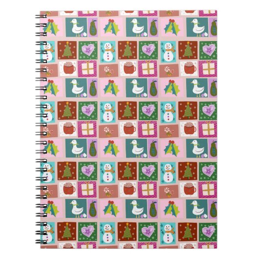 Carnet Cute Christmas Patchwork Pattern (Devant)