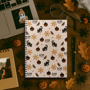 Carnet Cute Citrouille Chat Noir Halloween Motif