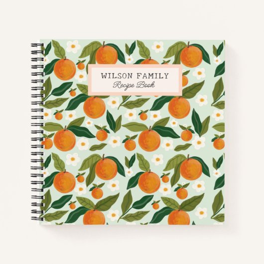 Carnet Cute Citrus Cute Recettes Familiales Personnalisée (Devant)