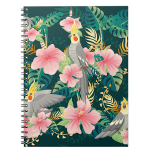 Carnet Cute Cockatiel Parrot Motif Vintage