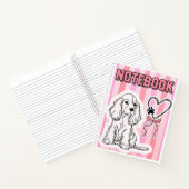 Carnet Cute Cocker Spaniel Puppy Pink Striped Notebook (Intérieur)