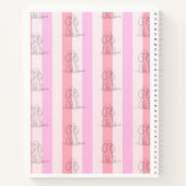 Carnet Cute Cocker Spaniel Puppy Pink Striped Notebook (Dos)