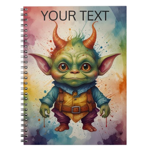 Carnet Cute colourful funny little goblin (Devant)