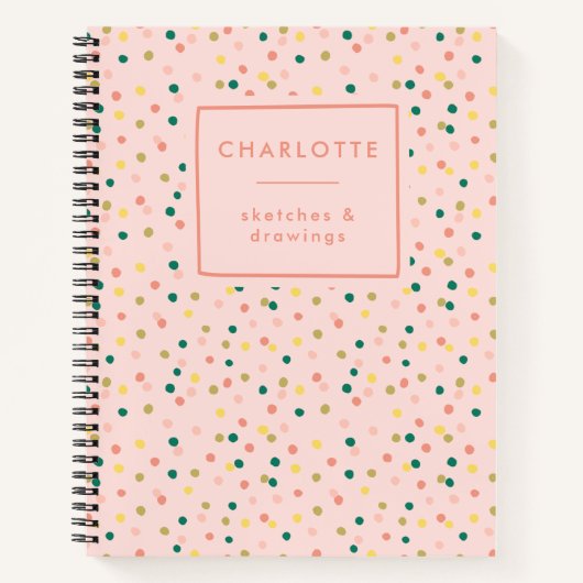 Carnet Cute Confetti Pois Motif Blush Sketbook (Devant)