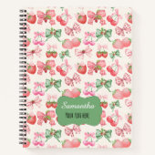Carnet Cute Coquette aesthetic girly strawberry pattern (Devant)