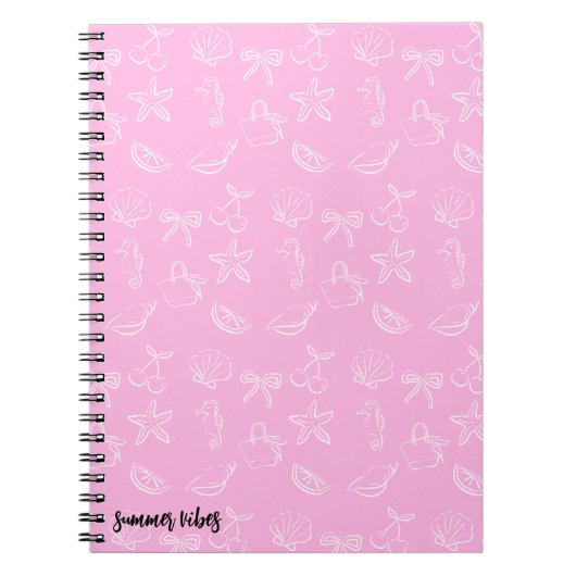Carnet Cute Coquette Bows and Cherries Pattern Notebook (Devant)