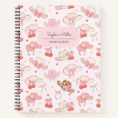 Carnet Cute Coquette Cowgirl Casquette Cherry Bow Monogra (Devant)