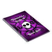 Carnet Cute crâne gothique violet et noir carré doux 16 (Côté Droit)