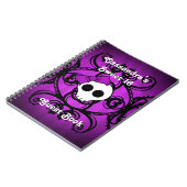 Carnet Cute crâne gothique violet et noir carré doux 16 (Côté gauche)