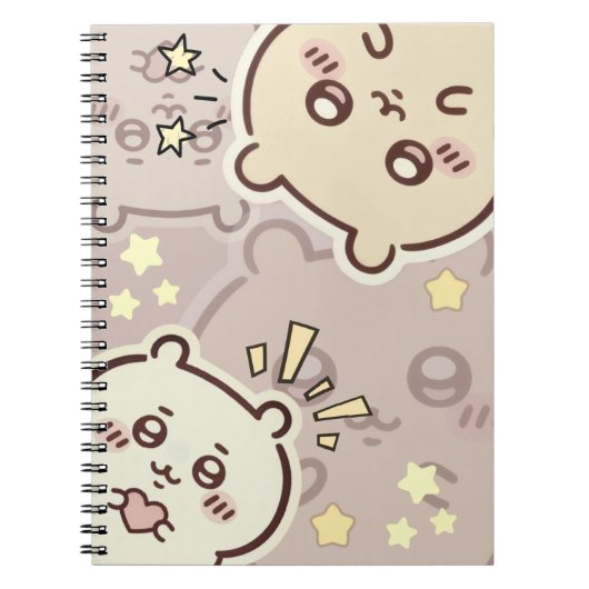 Carnet Cute Cream Bear Pattern Spiral Notebook - Minimali (Devant)
