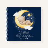 Carnet Cute Crescent Marine Lune Teddy Bear Baby shower (Devant)