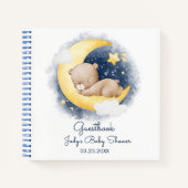 Carnet Cute Crescent Moon Teddy Bear Baby shower (Devant)