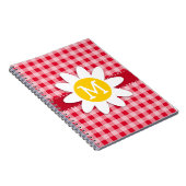 Carnet Cute Daisy sur Retro Scarlet Red En vichy Motif (Côté Droit)